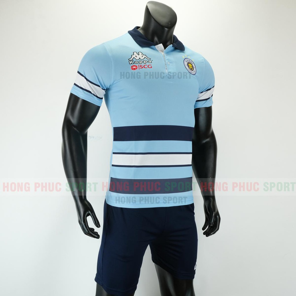 XẢ KHO BỘ QUẦN ÁO ĐÁ BÓNG THỂ THAO NAM CLB HÀ NỘI POLO VẢI DỆT 2019