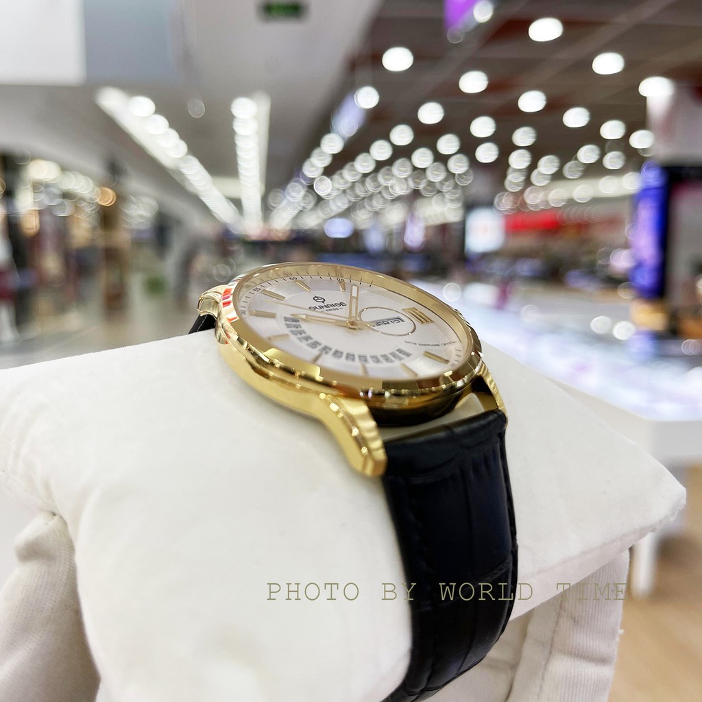 Đồng Hồ Nam Sunrise 1130SA W  [ Chính Hãng Full Box ] Sapphire Chống Xước , Chống Nước 5.0 -Dây Da cao Cấp | BigBuy360 - bigbuy360.vn