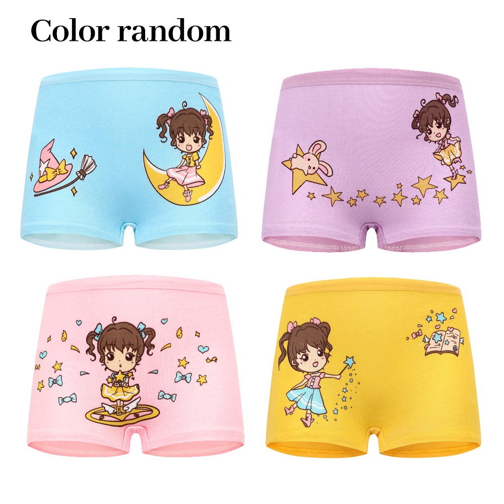 Quần chip bé gái vải cotton in hoạt hình xinh xắn cho bé gái cotton cao cấp cho bé 2-12 tuổi
