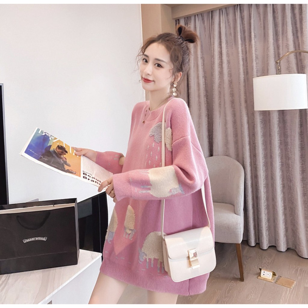Áo len nữ form rộng, áo len nữ hàn quốc siêu dễ thương chất lên mềm mịn phong cách trẻ trung năng động Tây Thi Shop | BigBuy360 - bigbuy360.vn