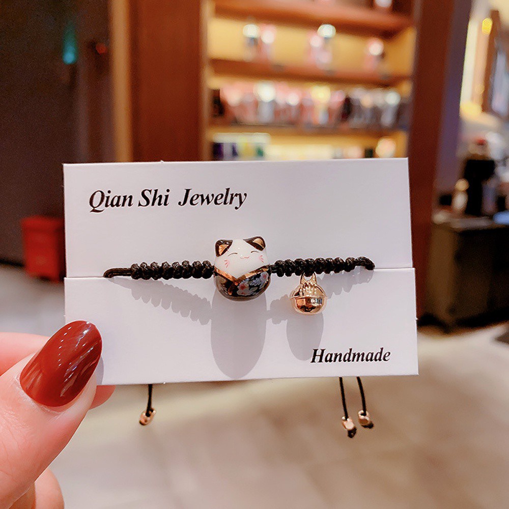 Vòng Đeo Tay Dây Bện Phối Hạt Sứ Nhiều Màu Thời Trang Cho Nữ