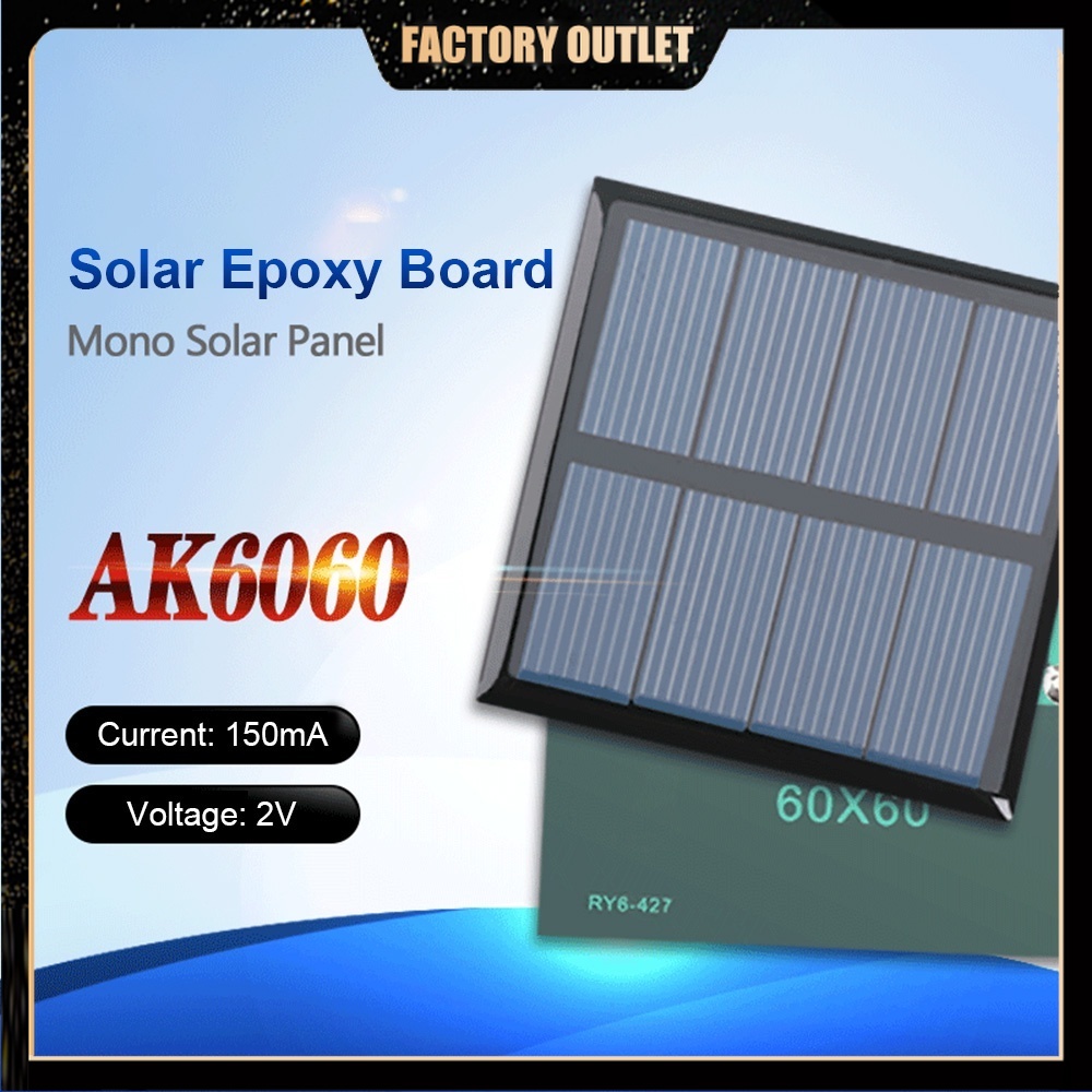 Tấm Pin Năng Lượng Mặt Trời 60 * 60 2V 150MA