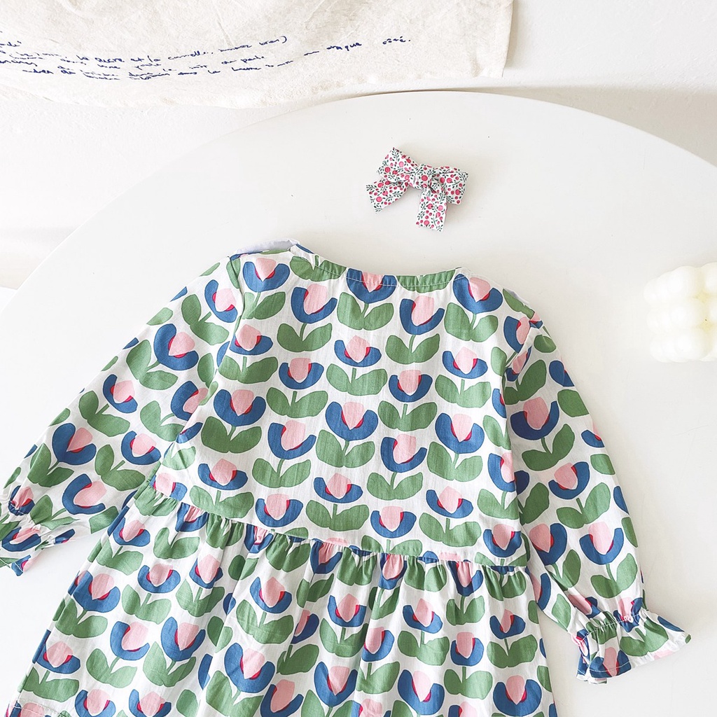 Sanlutoz Mùa xuân Mùa thu Cô gái Ăn mặc Hoa Trẻ Trẻ em Ăn mặc Ngày lễ