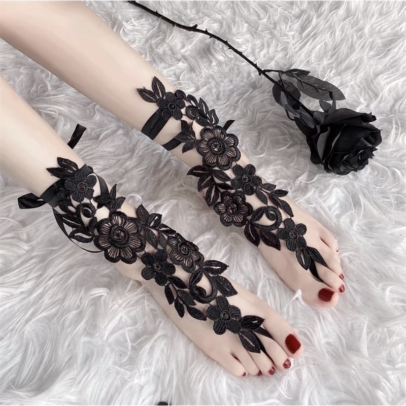 LL1022  Hoa Thêu Xỏ Ngón Đeo Chân - Phụ Kiện Điểm Nhấn Cho Trang Phục Thêm Nữ Tính Bắt Mắt