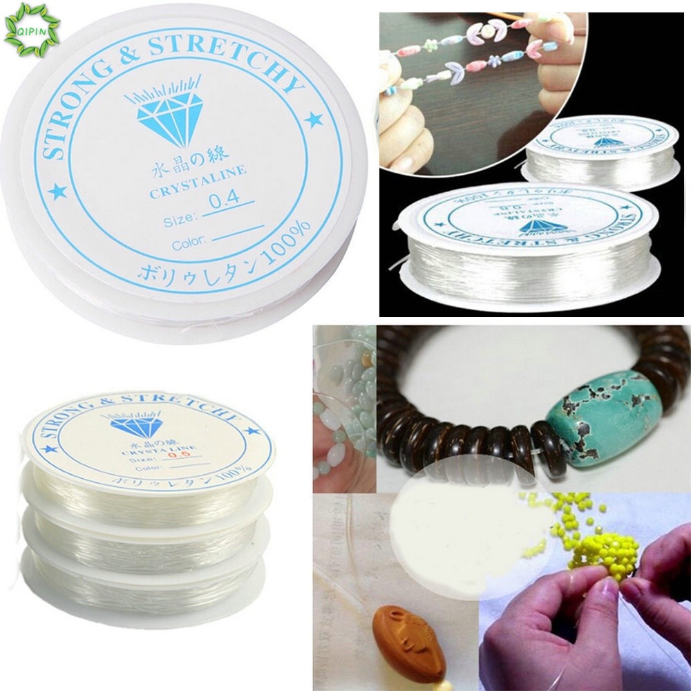 Set 2 cuộn dây co giãn trong suốt dùng làm trang sức thủ công