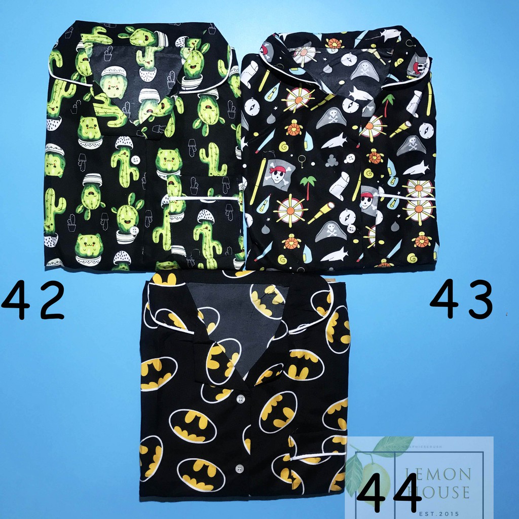 [44 mẫu] Pijama kate thái, bộ đồ mặc ở nhà pijama nhiều họa tiết