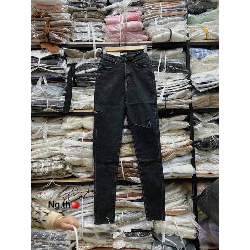 Quần bò ôm rách khói siêu xịn đẹp. Size S M L