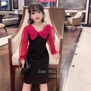 Đầm nơ phối cho bé