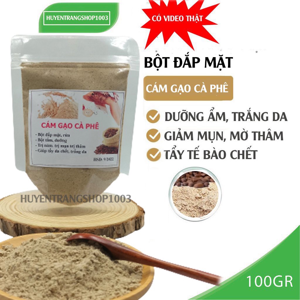 100g cám gạo cà phê cafe nguyên chất mỹ phẩm handmade