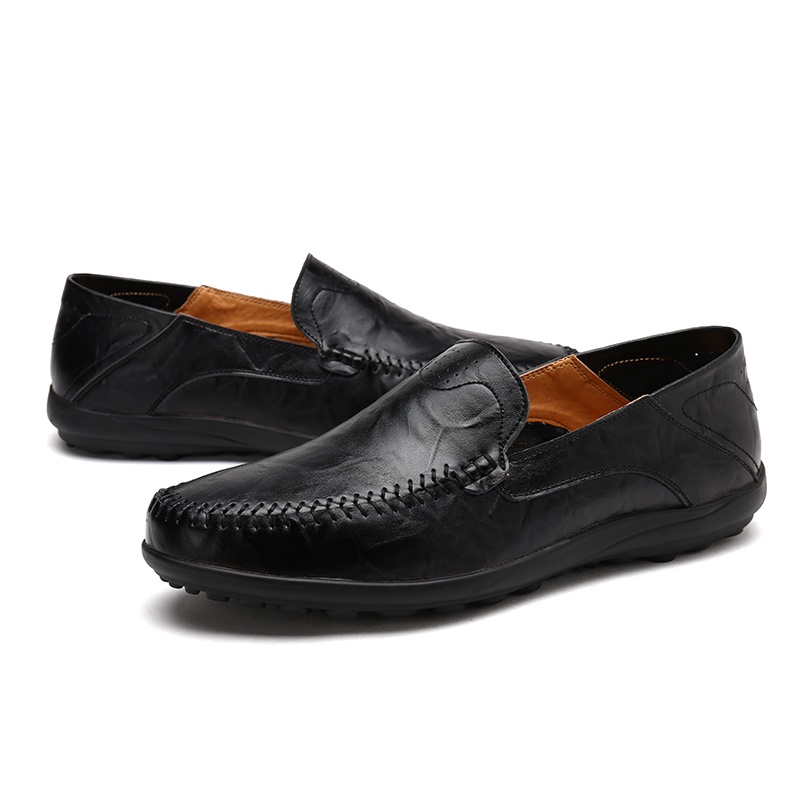 Giày lười da thật cho nam size 37-47 4 màu sắc lựa chọn