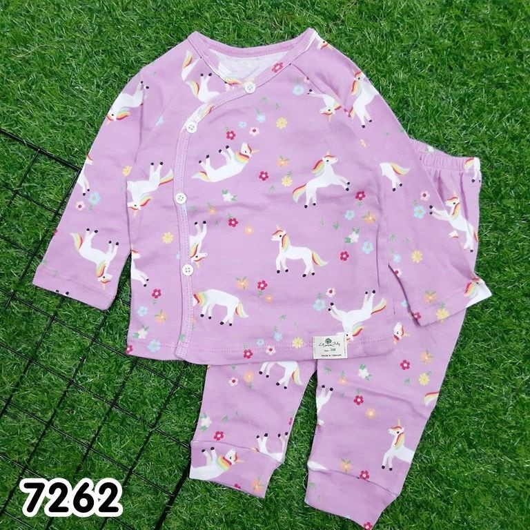 Bộ Dài Tay Bé Gái Cài Nút Cho Bé Từ 3-11KG