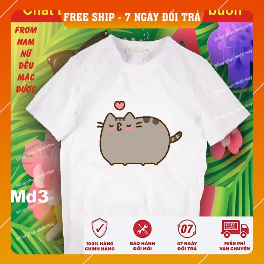 Áo thun mèo đen pusheen kawii MD3, phông,giá bán buôn