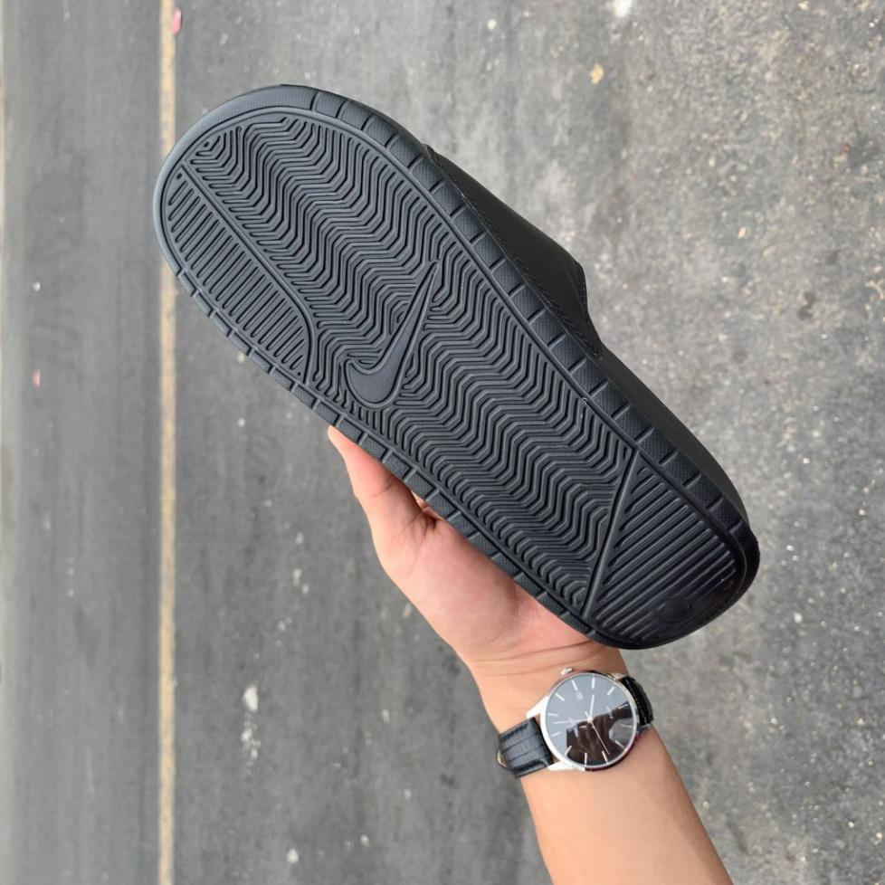 ℘ (freeship tặng hộp) dép nike- quai ngang màu đen chữ Hồng Cam nam nữ ℘