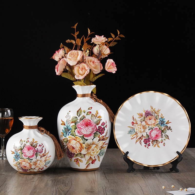 Bộ 3 món bình gốm decor phòng phong cách bắc âu
