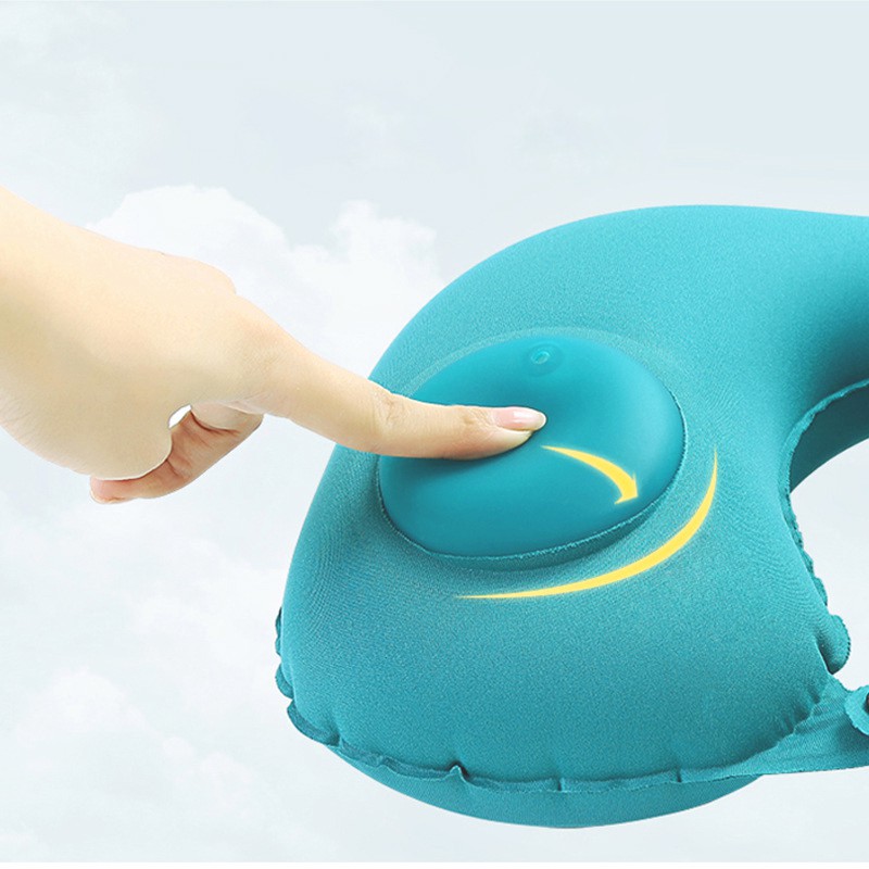 Gối chữ U bơm hơi, gối du lịch thuận tiện đi ô tô, máy bay, hoạt động dã ngoại
