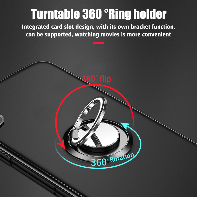 HdoorLink Mobile Phone Finger Ring Holder Thin Cellphone Desktop Stand Car Mount Plate 360 Rotatable Smartphone Support