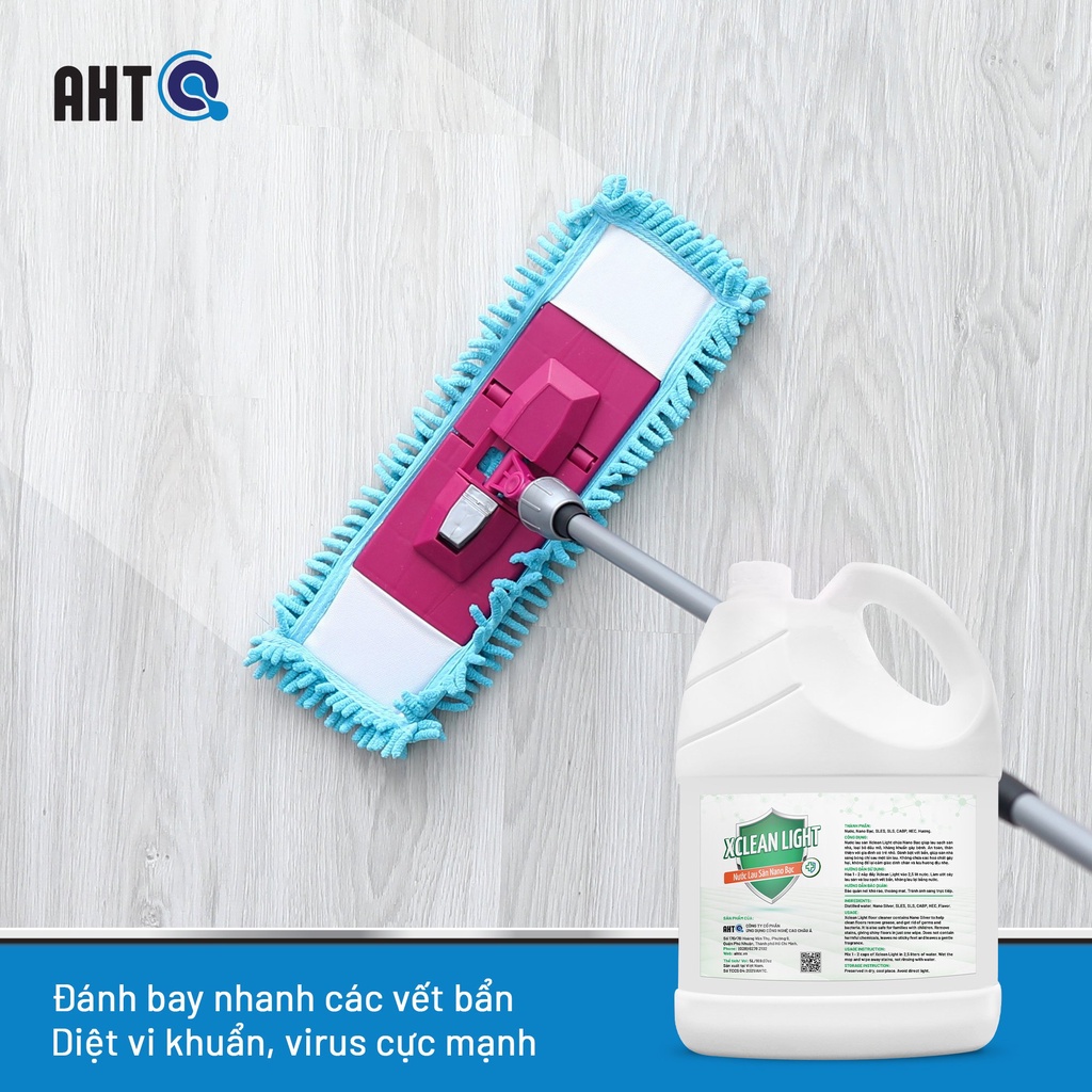 DUNG DỊCH NANO BẠC TẠO KHÓI NANO XCLEAN FOR HORECA  PLUS KHÁNG KHUẨN,DIỆT KHUẨN 5L+NƯỚC LAU SÀN XCLEAN LIGHT 4L AHT CORP