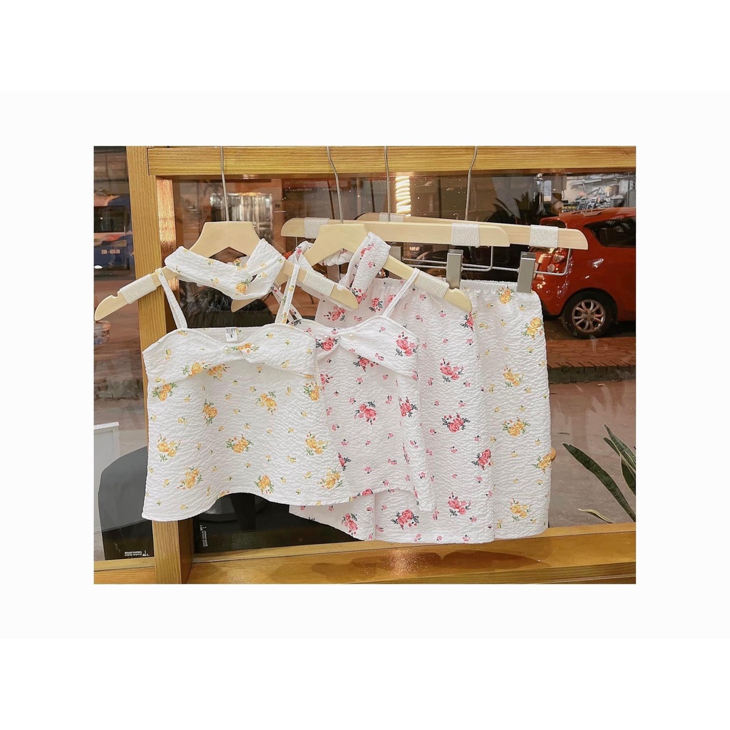 SET TIỂU THƯ HAI DÂY PHỐI NƠ NGỰC CÙNG QUẦN ỐNG RỘNG, KÈM TURBAN CỰC DỄ THƯƠNG CHO BÉ⚡ FREE SHIP⚡️ (D1)