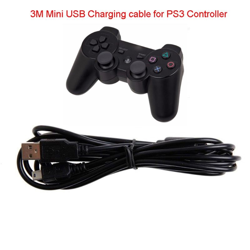 Dây cáp sạc cổng cắm Usb 10ft dành cho tay cầm điều khiển chơi game Playstation 3 Ps3