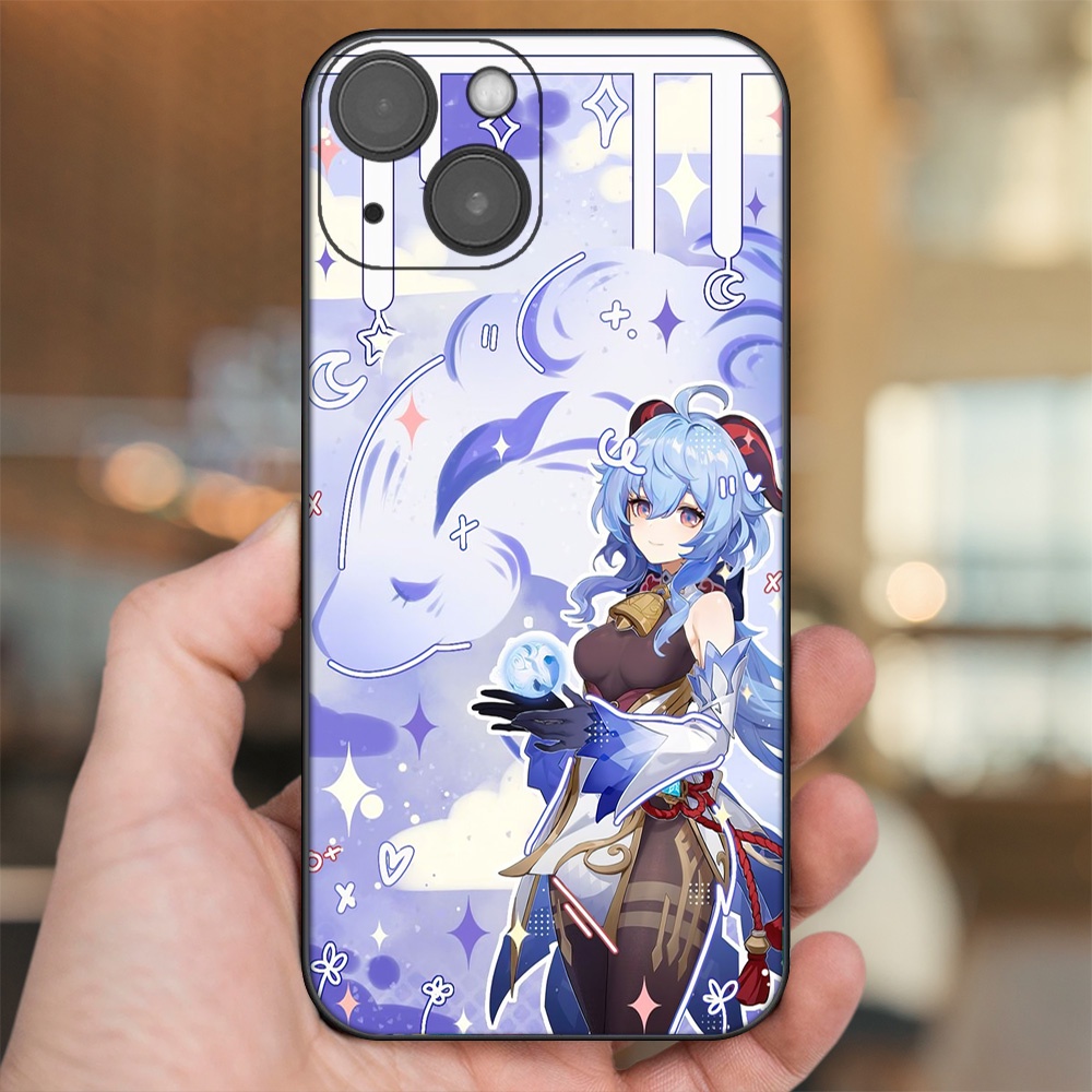 Ốp lưng iPhone 13 dẻo đen cạnh vuông in hình Ganyu Genshin Impact