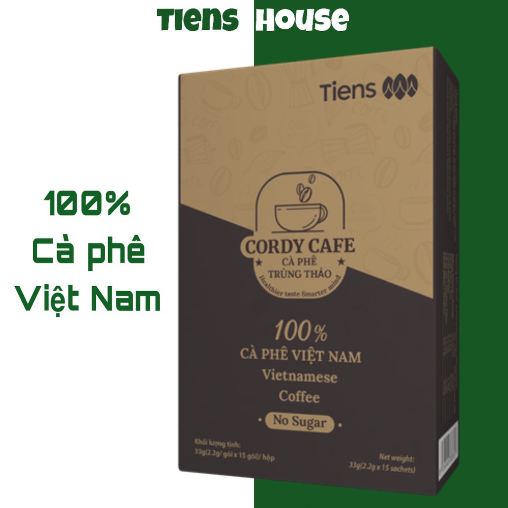[NGUYÊN CHẤT] Cà phê Trùng thảo TIENS hộp 12 gói Mix Nhân sâm Linh chi Kỷ tử hàng xuất khẩu | BigBuy360 - bigbuy360.vn