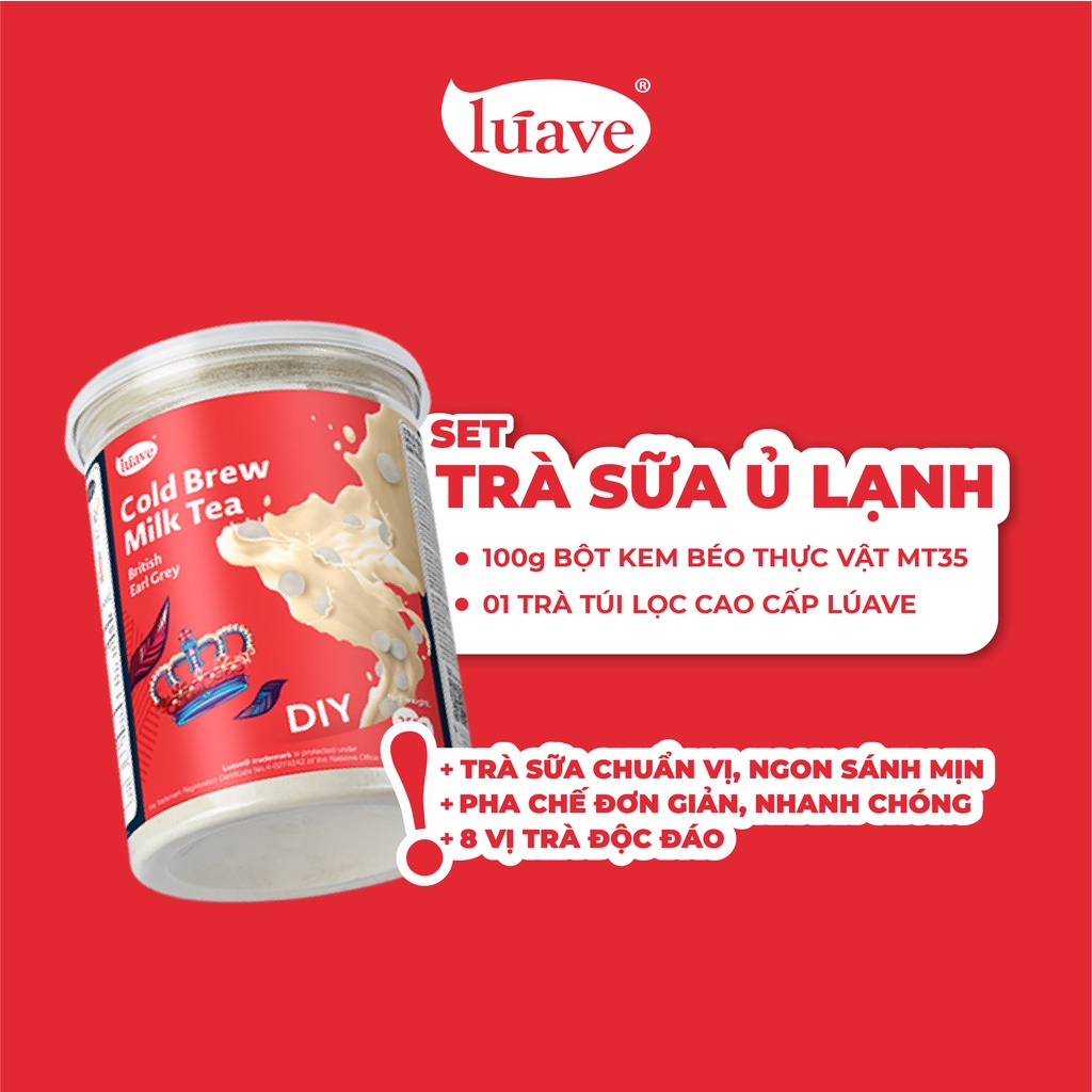 Trà Sữa Ủ Lạnh Lúave Cold Brew Milk Tea  - Pha được 1-1,2L - Không cần nấu/Không cần thêm sữa đặc - 255GR