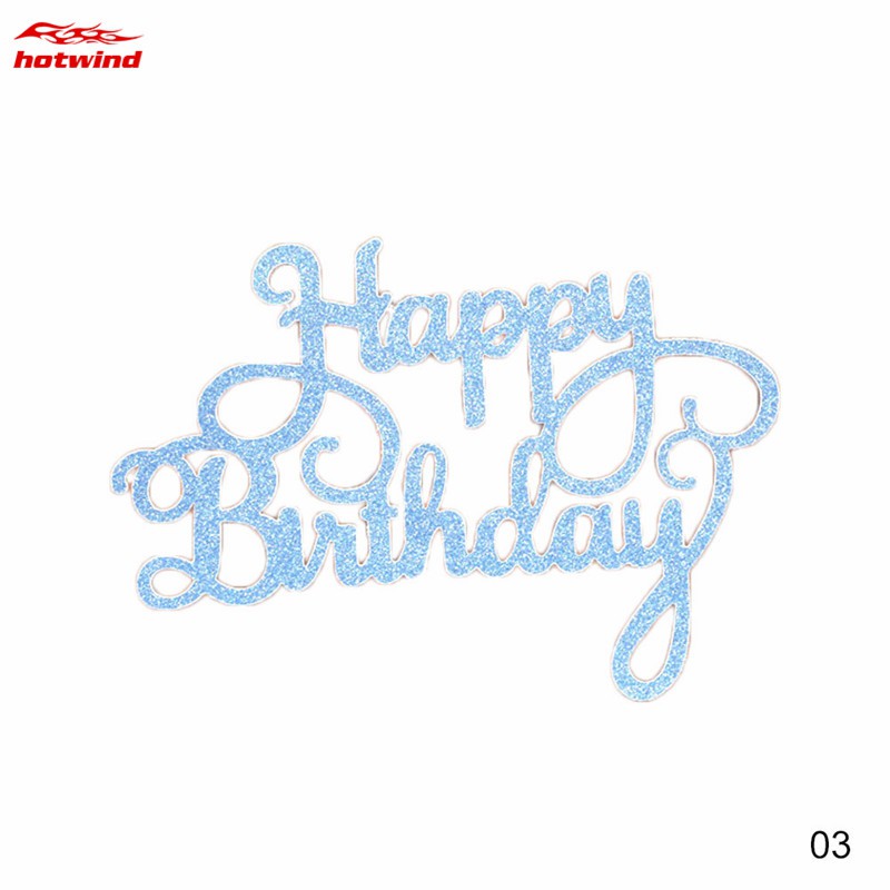 Topper trang trí bánh kem 5 màu hình chữ Happy Birthday tùy chọn