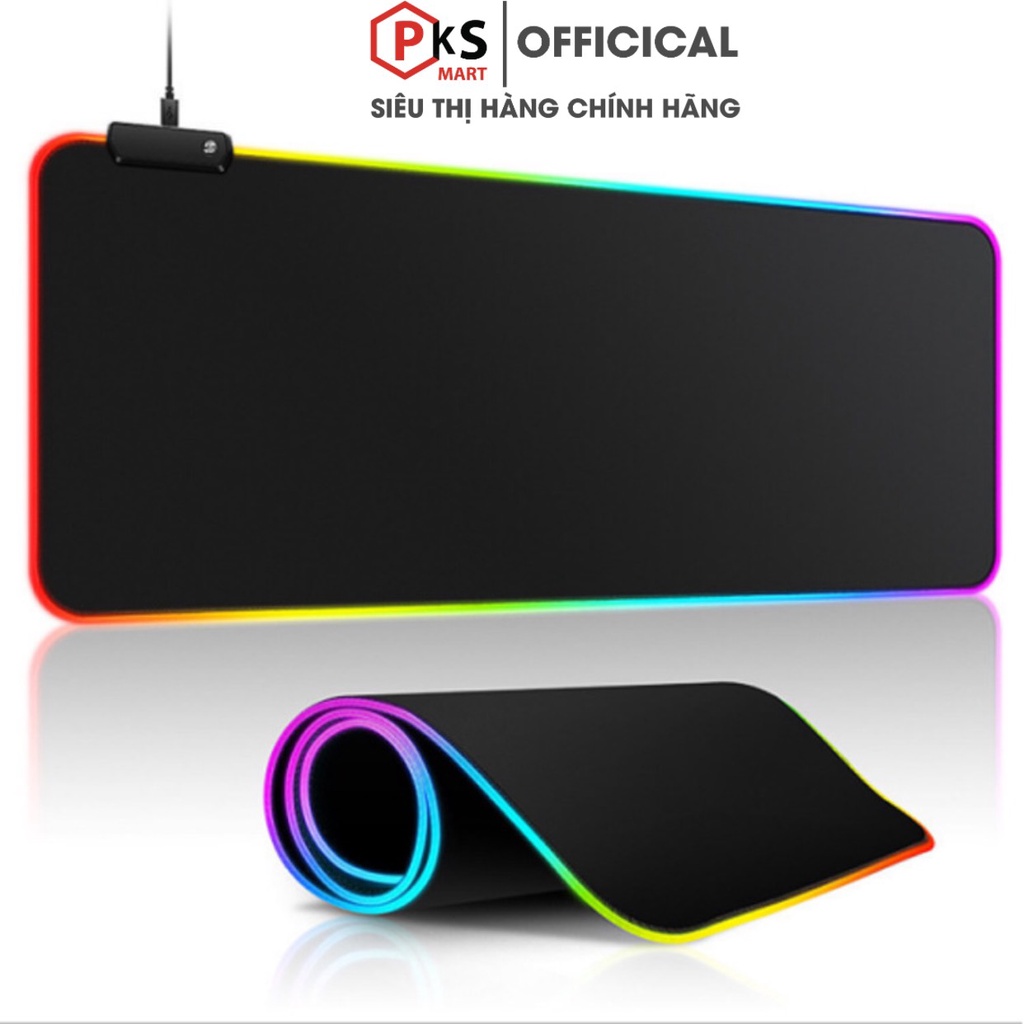 Miếng Lót Chuột LED RGB Và Không LED - Mousepad full Đen size 80x30x0,4cm - 80x30x0,2cm PKSMART