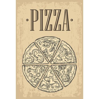 Tranh Thiếc (Poster kim loại) Chủ Đề "Quán Pizza"