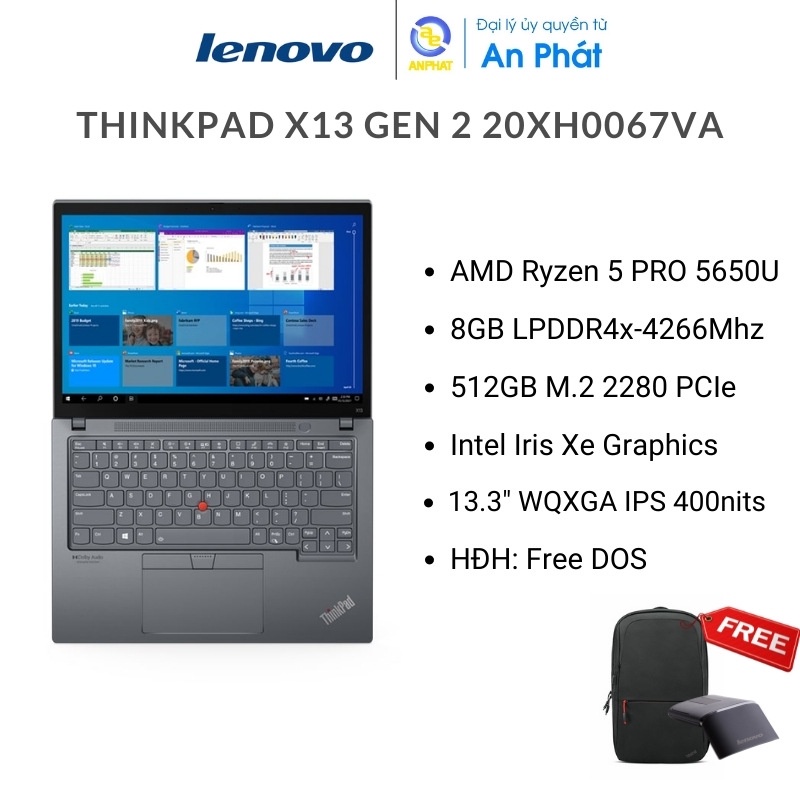 [Mã ELBAU7 giảm 7%] Laptop Lenovo ThinkPad X13 Gen - (Ryzen 5 PRO 5650U | 13.3 inch WQXGA)