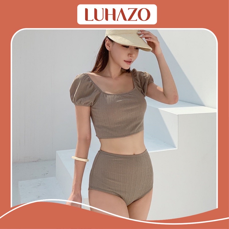 Bikini kín đáo 2 mảnh đồ bơi đi biển liền thân sexy Hàn Quốc cạp cao nâng ngực váy hở lưng che bụng 2567 DK4T102