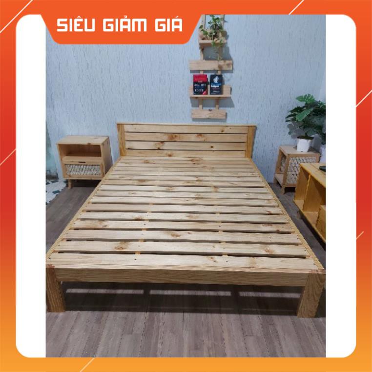 (Xưởng Nhà Làm) GIƯỜNG NGỦ GỖ THÔNG CAO CẤP 1.6x2M