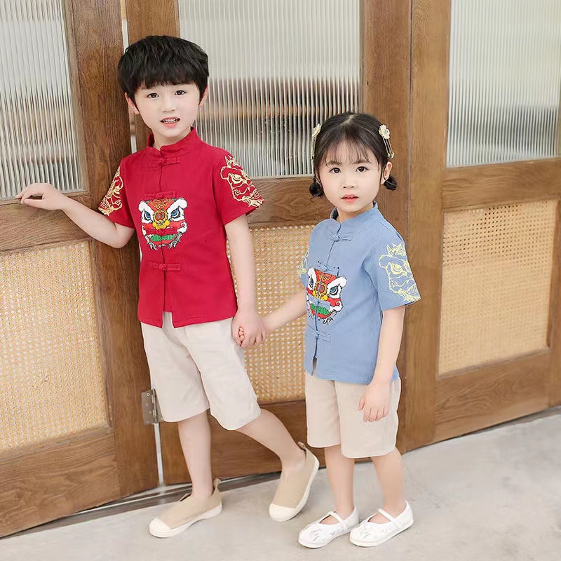 Bộ đồ năm mới bằng vải lanh cotton phong cách Hán phục cổ điển Trung Hoa
