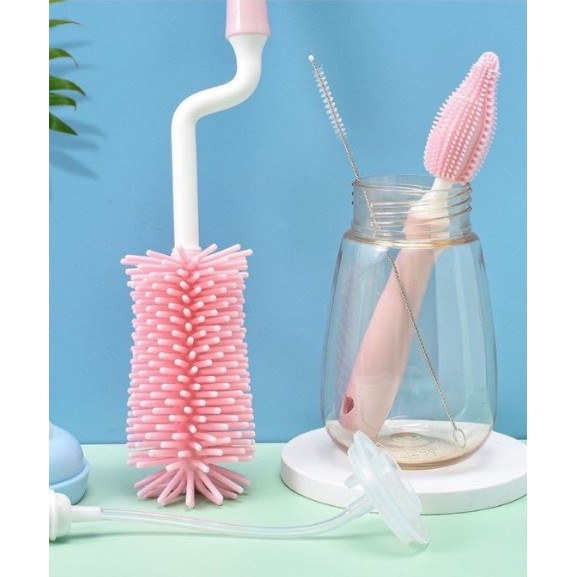 Bộ cọ bình sữa, núm ti silicon 3 chi tiết