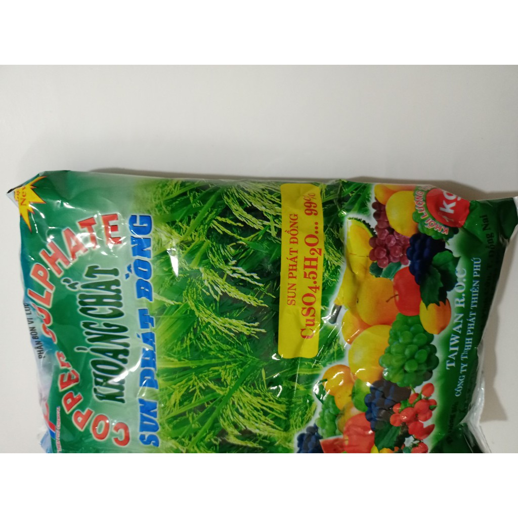 Túi 1 kg Đồng Sunfat CuSO4.5 H2O tinh khiết 99% diệt rong rêu, nấm khuẩn, xử lý hồ bơi ao cá, làm nước Booc-do