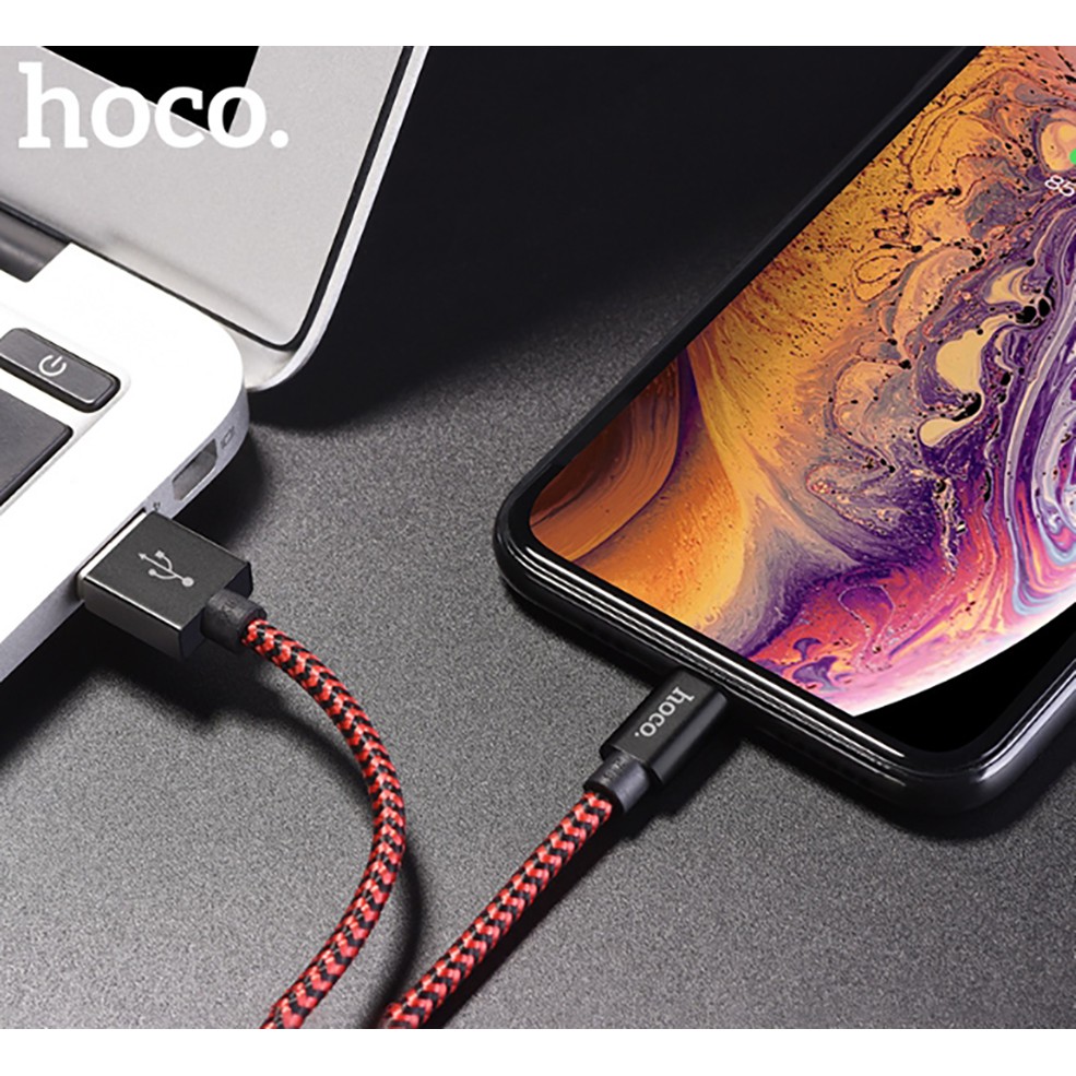 Combo 2 dây cáp Hoco X14 Max Lightning sạc nhanh 3A max dây dài 1m bện dù chống gãy gập bền bỉ dành cho iPhone và iPad