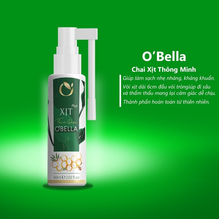 Xịt thảo dược phụ khoa OBELLA PLUS - Hỗ trợ Điều trị các vấn đề Viêm Nhiễm Phụ Khoa