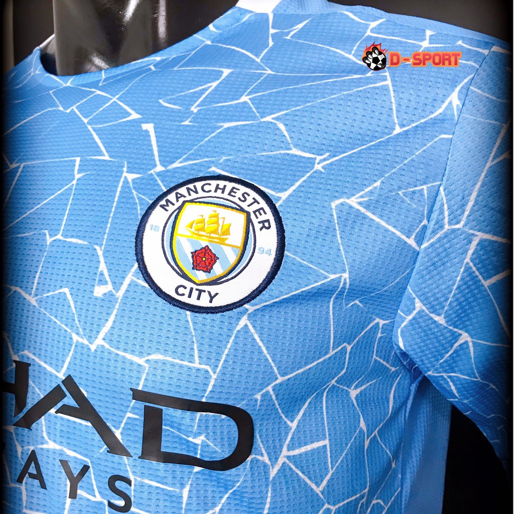 Quần Áo Bóng Đá CLB Man City Home 20/21 - Hàng Nhập Thái - Vải Mè Cao Cấp