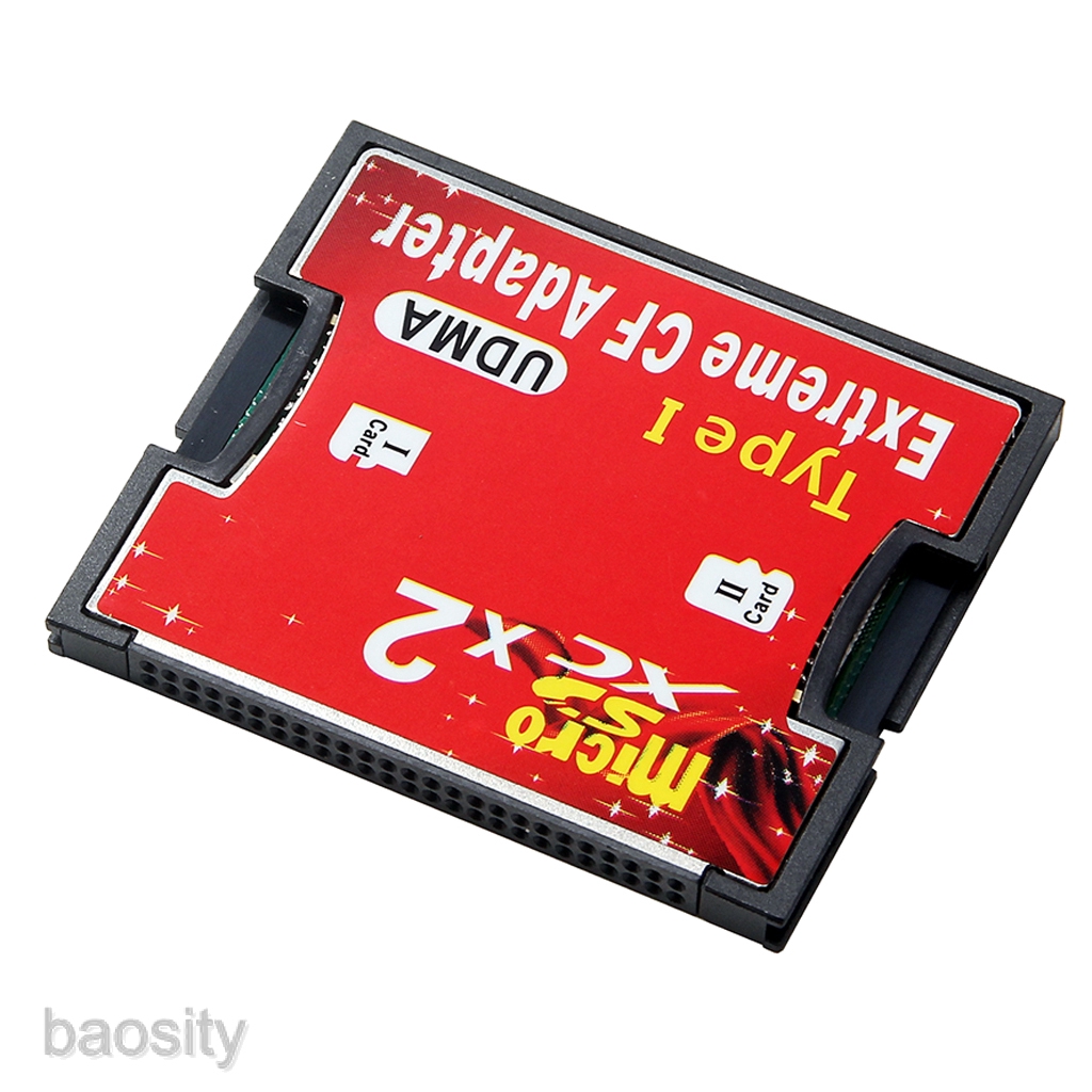 Dual Port SD To CF Card Adapter MMC SDHC SDXC To Standard Compact Flash Type I Card