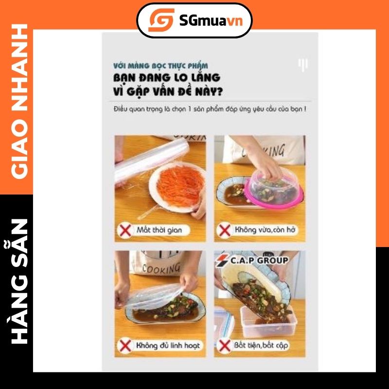 Set 100 túi bọc thực phẩm túi trùm đầu hình gấu nâu