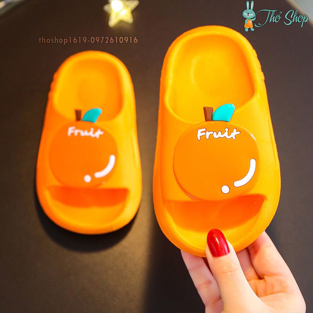 Dép lê bé trai bé gái (form to) hình hoa quả dễ thương, đế chống trượt (có ảnh thật )