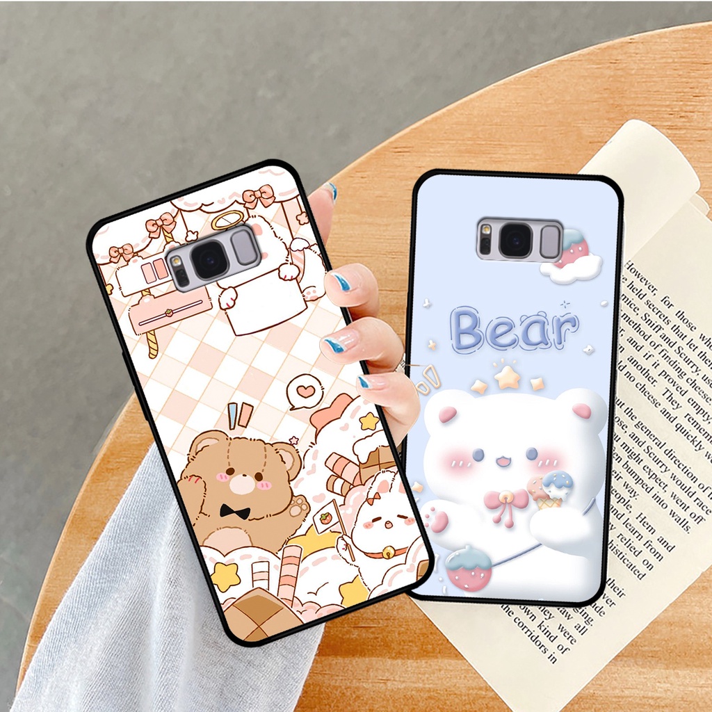 Ốp lưng Samsung S8 - S8 Plus - S8+ in hình caro gấu thỏ dễ thương