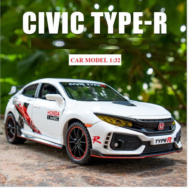 Đồ chơi trẻ em xe ô tô Honda civic Type R limited Edition tỉ lệ 1:32 xe bằng kim loại có đèn và âm thanh