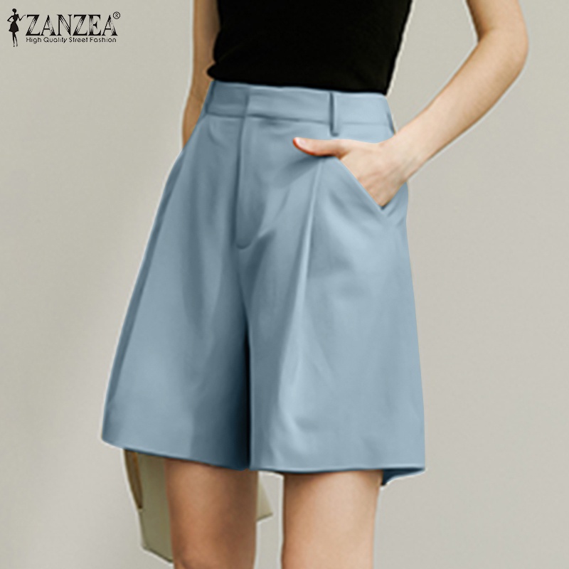 Quần short nữ ZANZEA lưng cao có túi thời trang Hàn