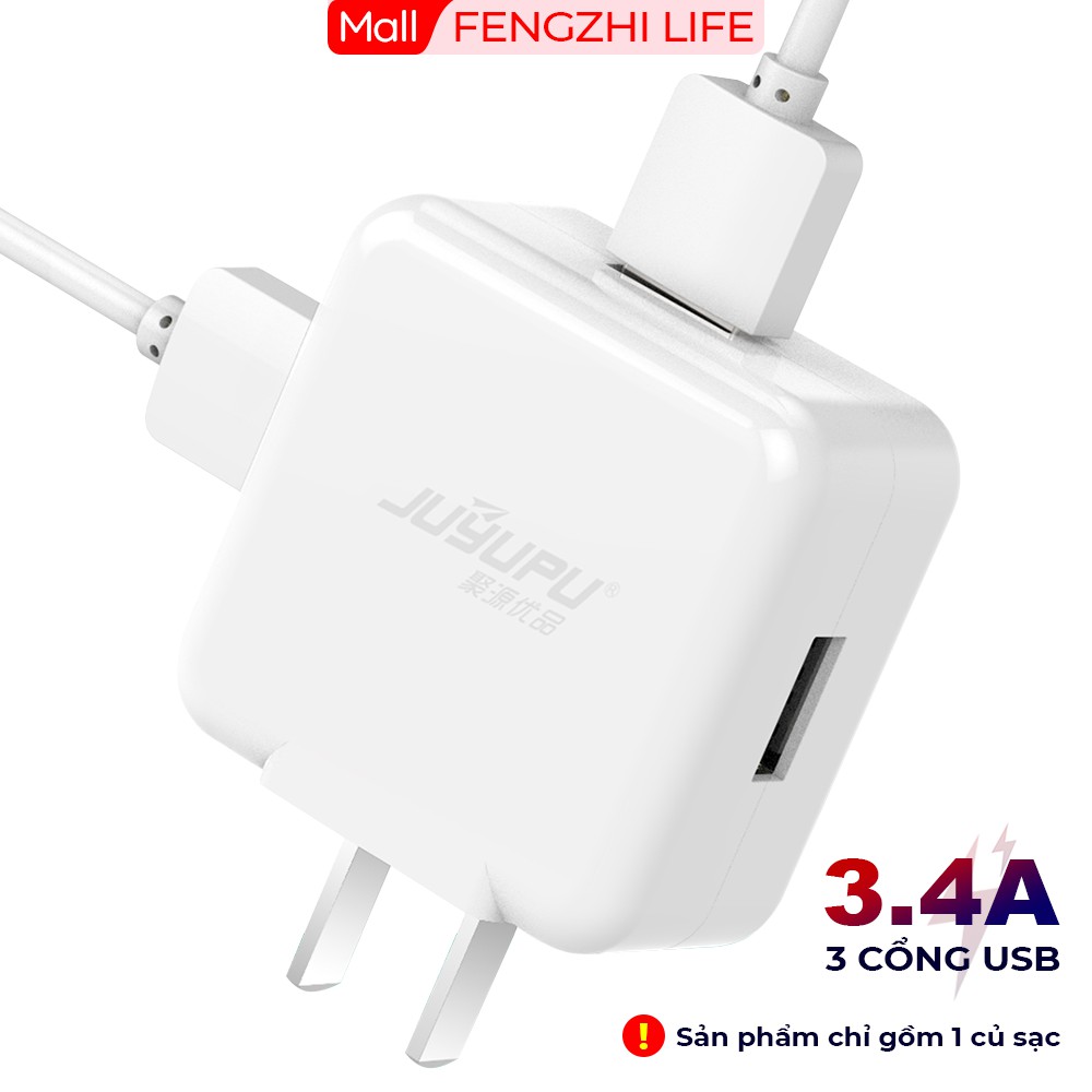 Củ sạc nhanh FENGZHI Q31 3 cổng sạc USB 3.4A sạc được nhiều thiết bị cùng lúc cốc sạc cao cấp
