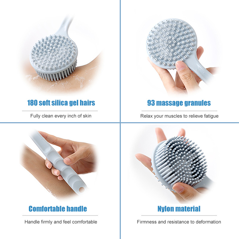 (Hàng Mới Về) Bàn Chải Tắm Chất Liệu Silicon Mềm Có Thể Tái Sử Dụng