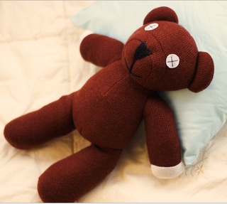 SOO-1pcs 23cm Mr Bean Teddy Bear Animal Stuffed Plush Toy Soft Cartoon Brown Figure Doll Child Toy
