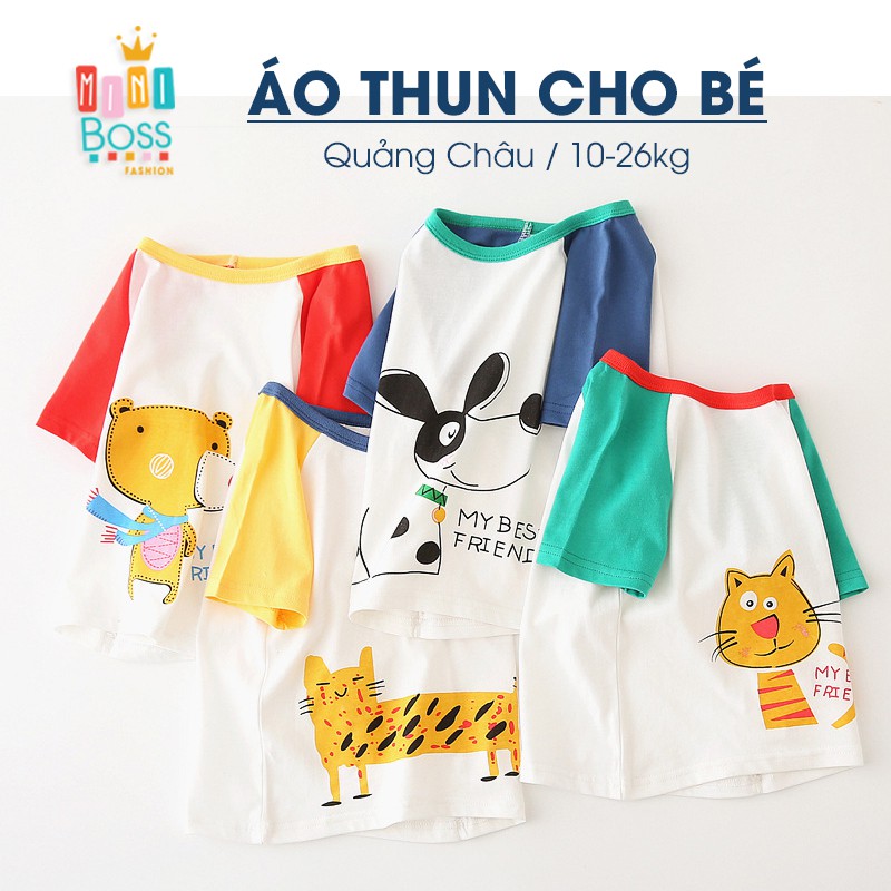 Áo thun cho bé trai bé gái 10-26kg hàng Quảng Châu họa tiết ngộ nghĩnh