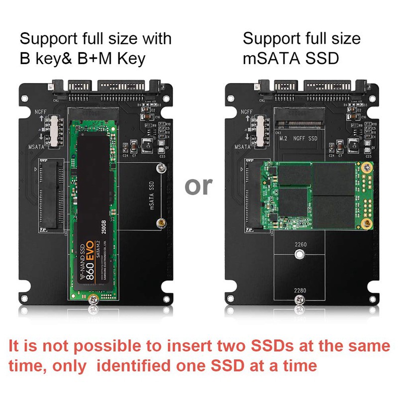 Đầu Đọc Thẻ Chuyển Đổi Từ M.2 Ngff Or Msata Sang Sata 3.0 Usb 3.0 Sang 2.5 Sata 2 Trong 1 Cho Pc Laptop | BigBuy360 - bigbuy360.vn