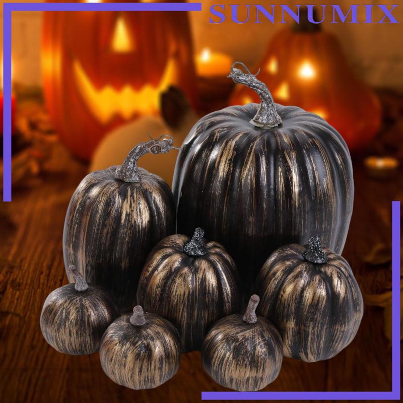 Set 7 Quả Bí Ngô Giả Trang Trí Halloween